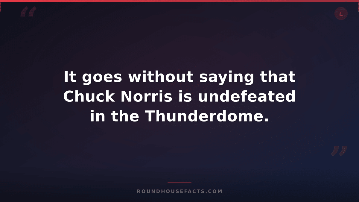 Chuck Norris Fact — It goes without saying that Chuck Norris is undefeated in th