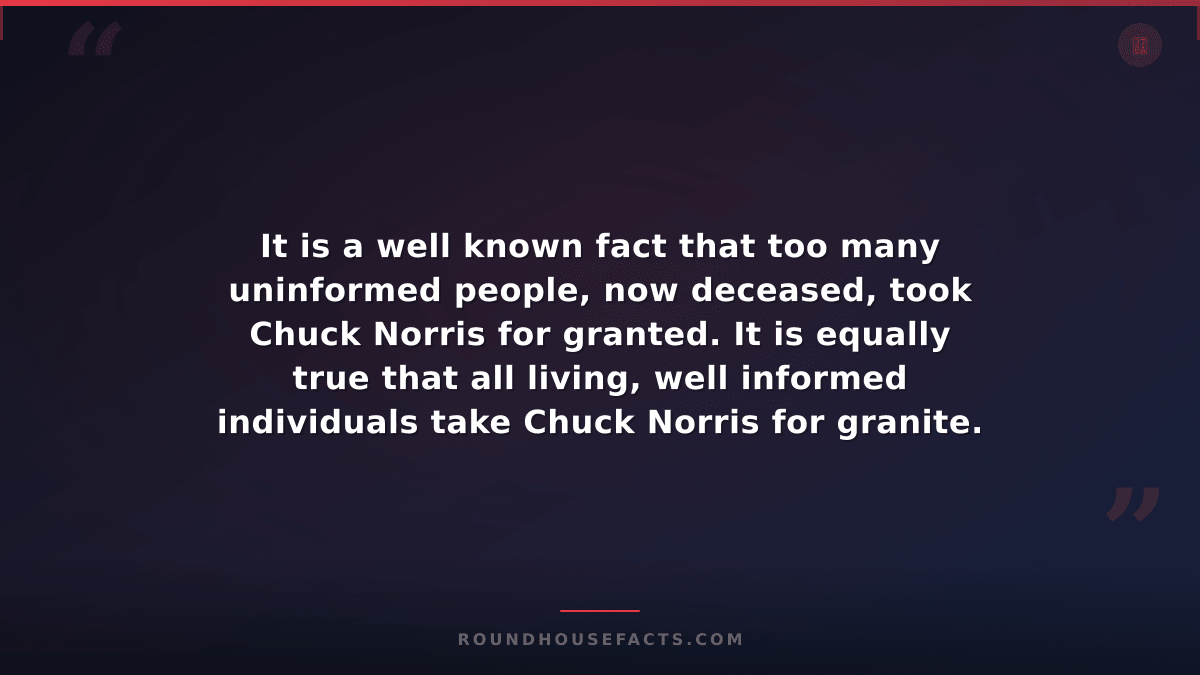Chuck Norris Fact — It is a well known fact that too many uninformed people, now