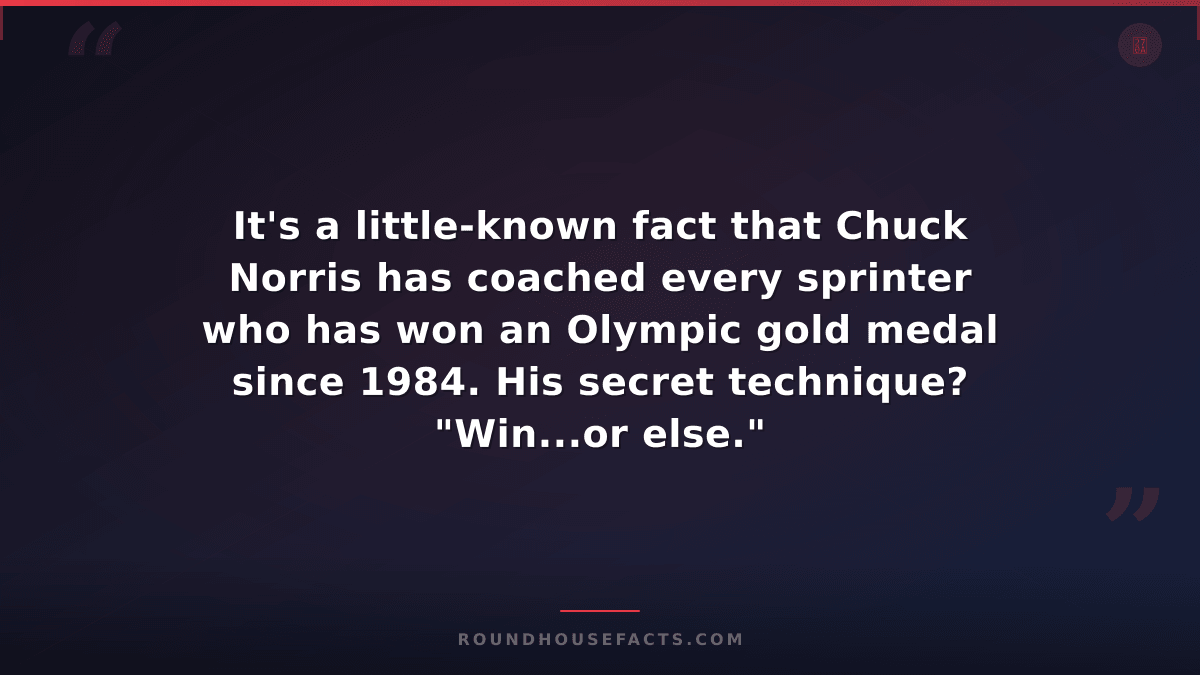 Chuck Norris Fact — It's a little-known fact that Chuck Norris has coached every