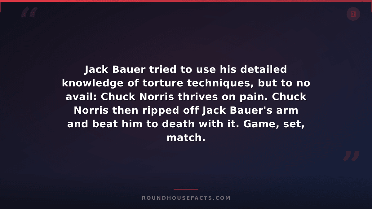Chuck Norris Fact — Jack Bauer tried to use his detailed knowledge of torture te