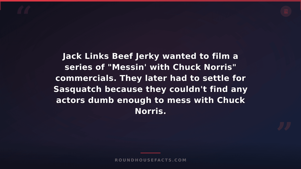 Chuck Norris Fact — Jack Links Beef Jerky wanted to film a series of "Messin' wi