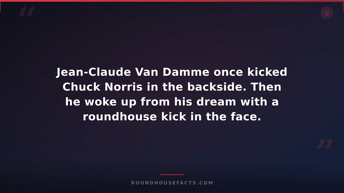 Chuck Norris Fact — Jean-Claude Van Damme once kicked Chuck Norris in the backsi