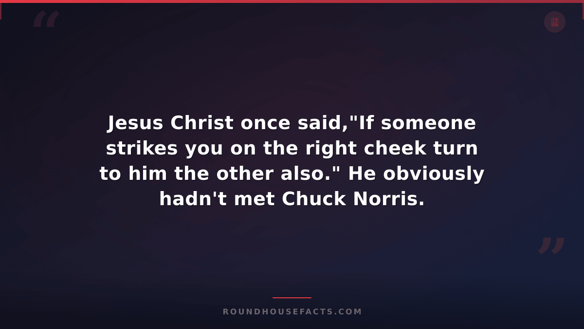 Chuck Norris Fact — Jesus Christ once said,"If someone strikes you on the right