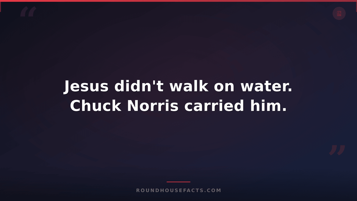 Chuck Norris Fact — Jesus didn't walk on water. Chuck Norris carried him.