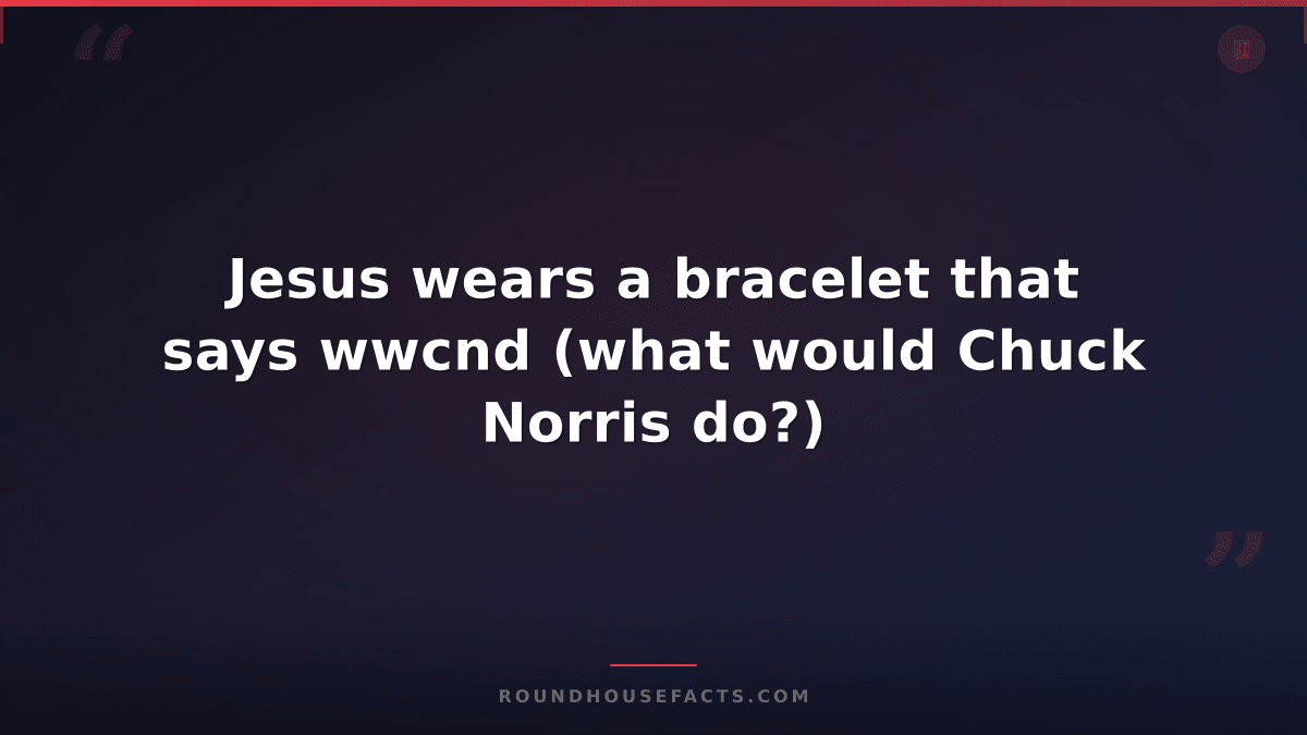 Chuck Norris Fact — Jesus wears a bracelet that says wwcnd (what would Chuck Nor