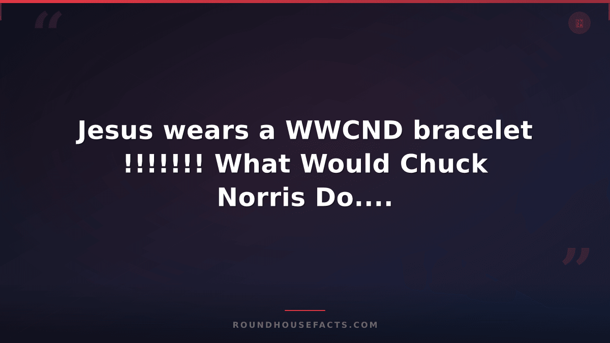 Chuck Norris Fact — Jesus wears a WWCND bracelet !!!!!!! What Would Chuck Norris