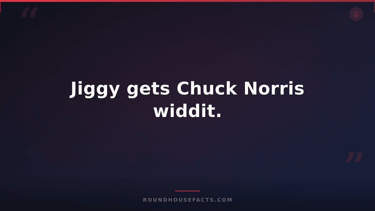 Chuck Norris Fact — Jiggy gets Chuck Norris widdit.