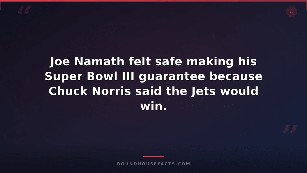 Chuck Norris Fact — Joe Namath felt safe making his Super Bowl III guarantee bec