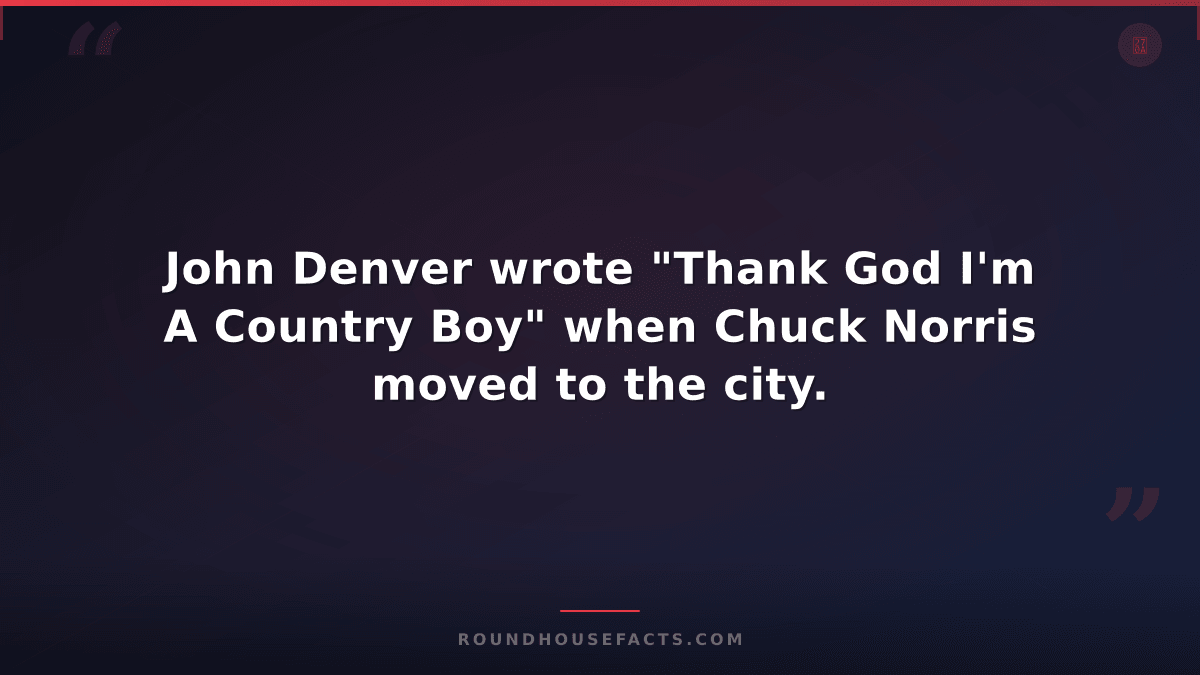 Chuck Norris Fact — John Denver wrote "Thank God I'm A Country Boy" when Chuck N