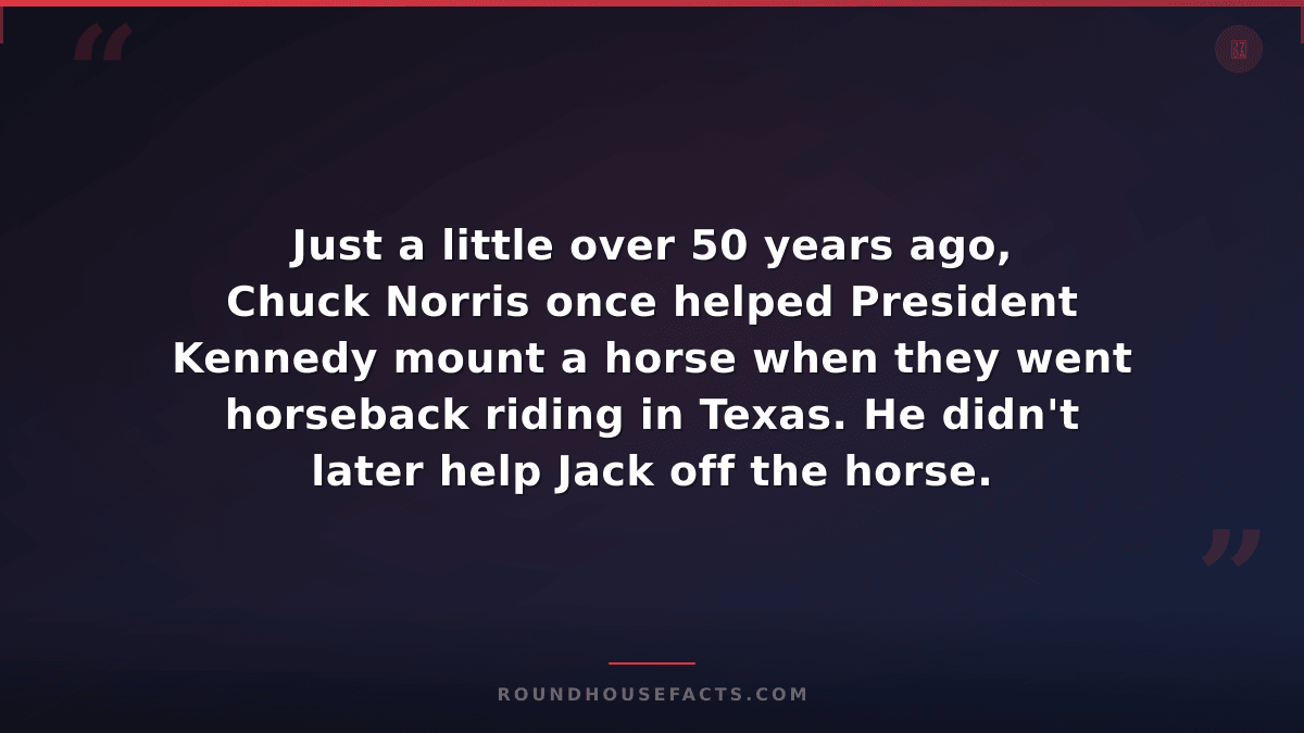 Chuck Norris Fact — Just a little over 50 years ago, Chuck Norris once helped Pr