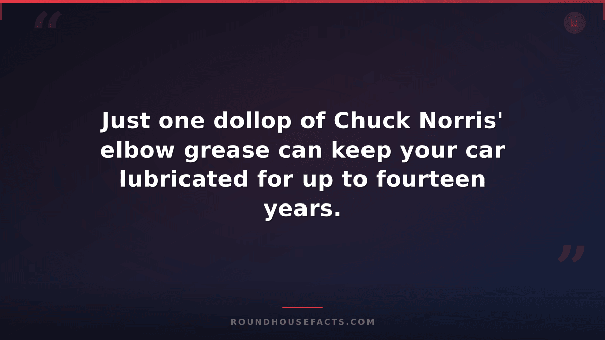 Chuck Norris Fact — Just one dollop of Chuck Norris' elbow grease can keep your