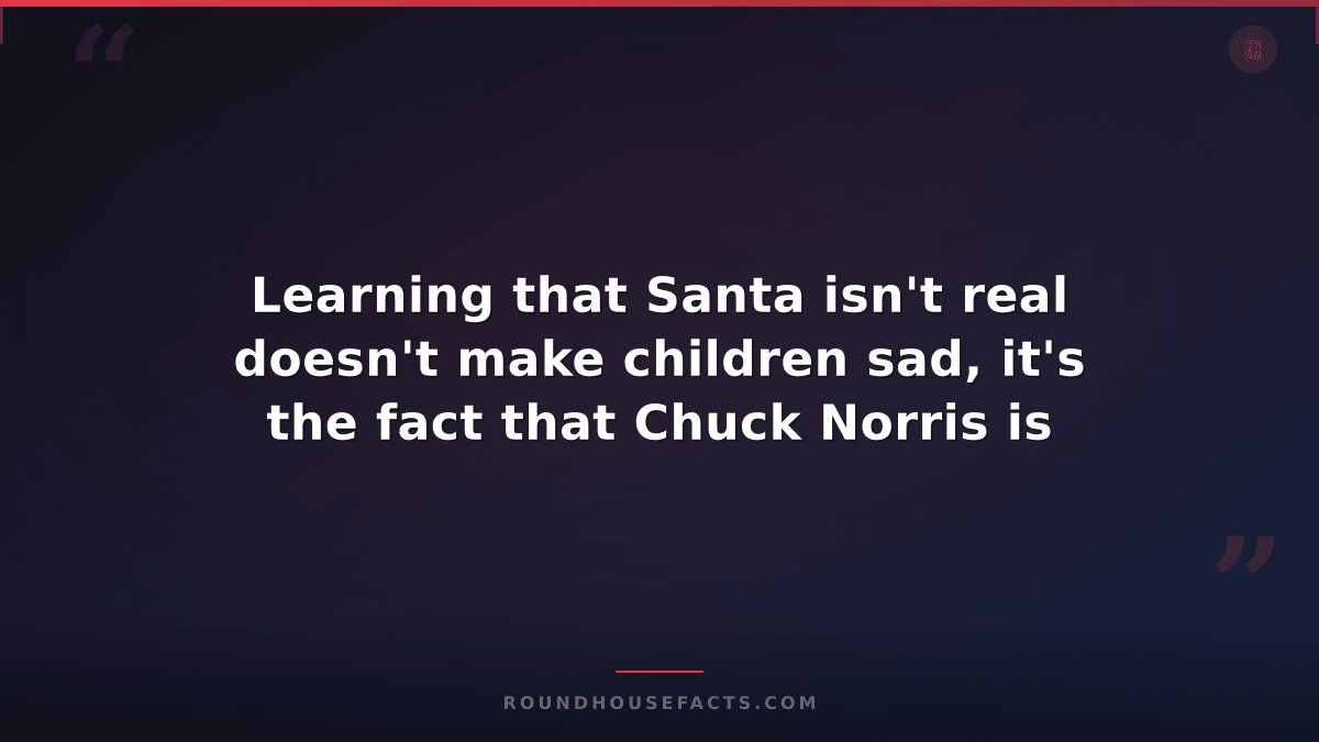 Chuck Norris Fact — Learning that Santa isn't real doesn't make children sad, it