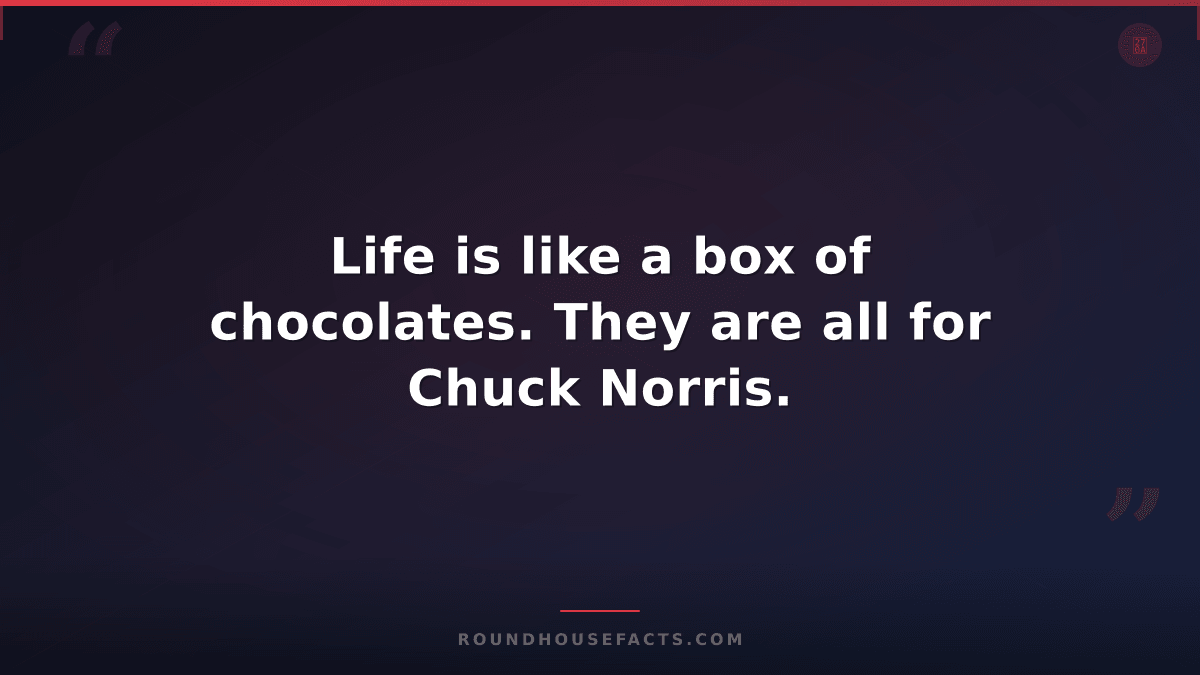 Chuck Norris Fact — Life is like a box of chocolates. They are all for Chuck Nor