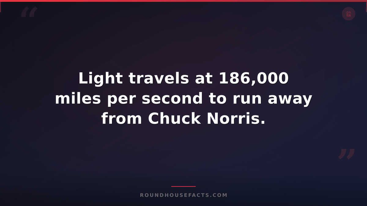 Chuck Norris Fact — Light travels at 186,000 miles per second to run away from C