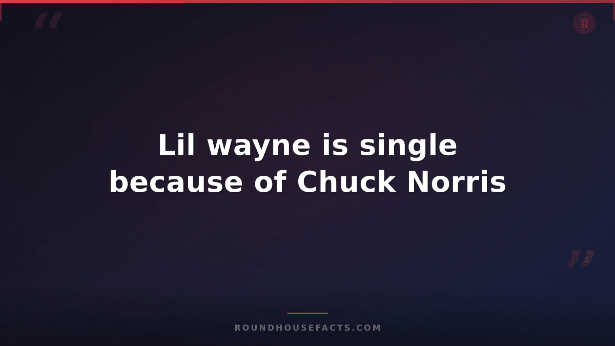 Chuck Norris Fact — Lil wayne is single because of Chuck Norris