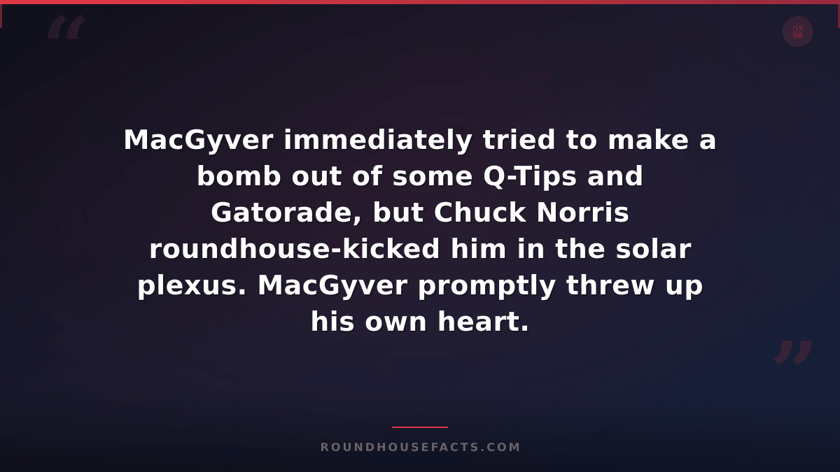 Chuck Norris Fact — MacGyver immediately tried to make a bomb out of some Q-Tips