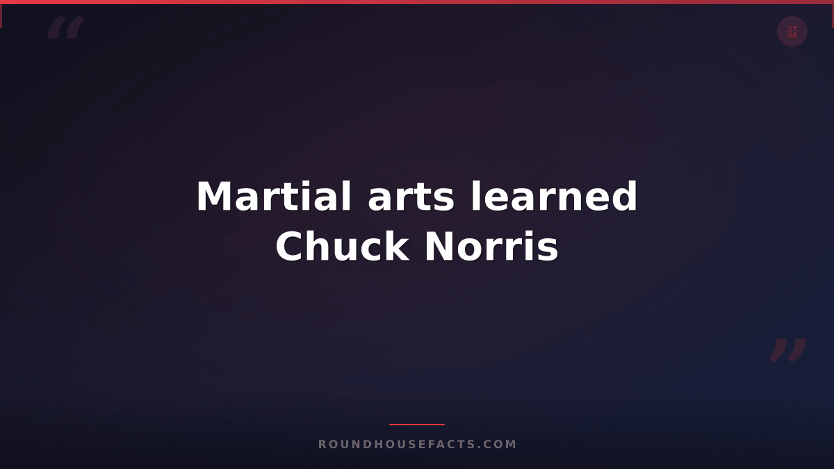 Chuck Norris Fact — Martial arts learned Chuck Norris