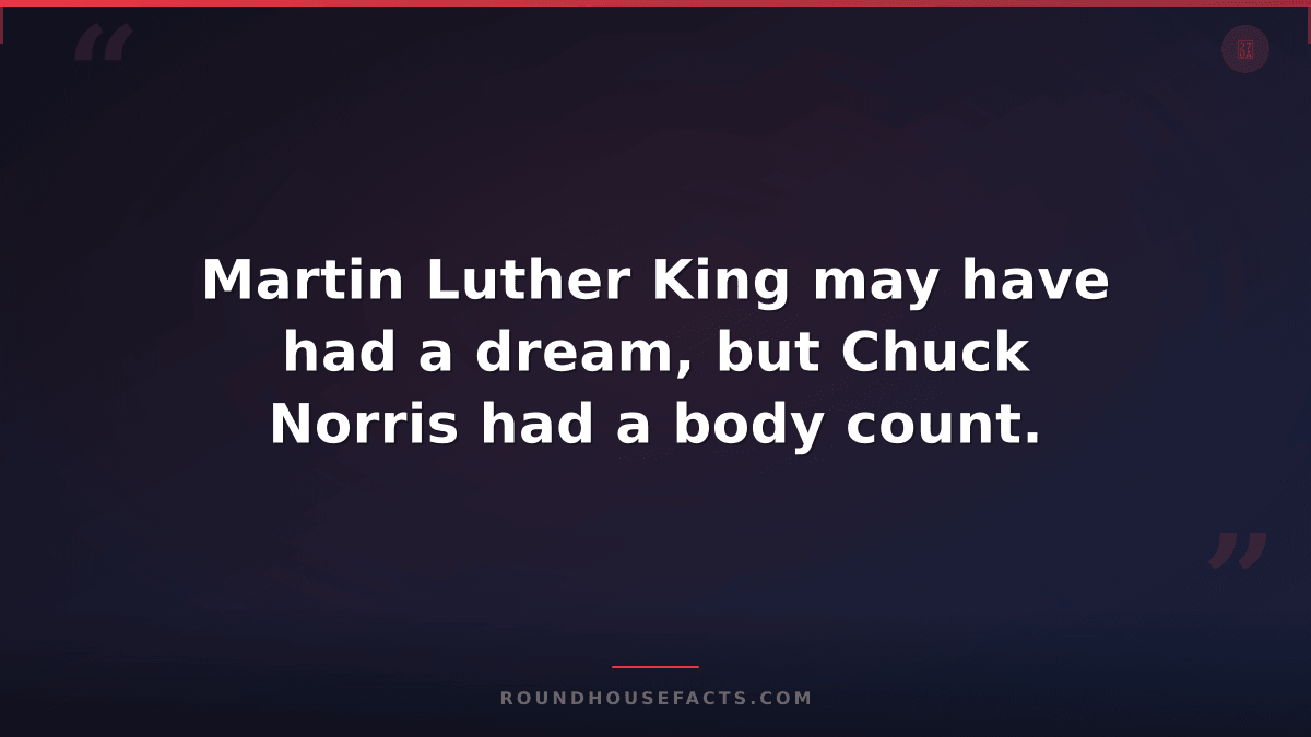 Chuck Norris Fact — Martin Luther King may have had a dream, but Chuck Norris ha