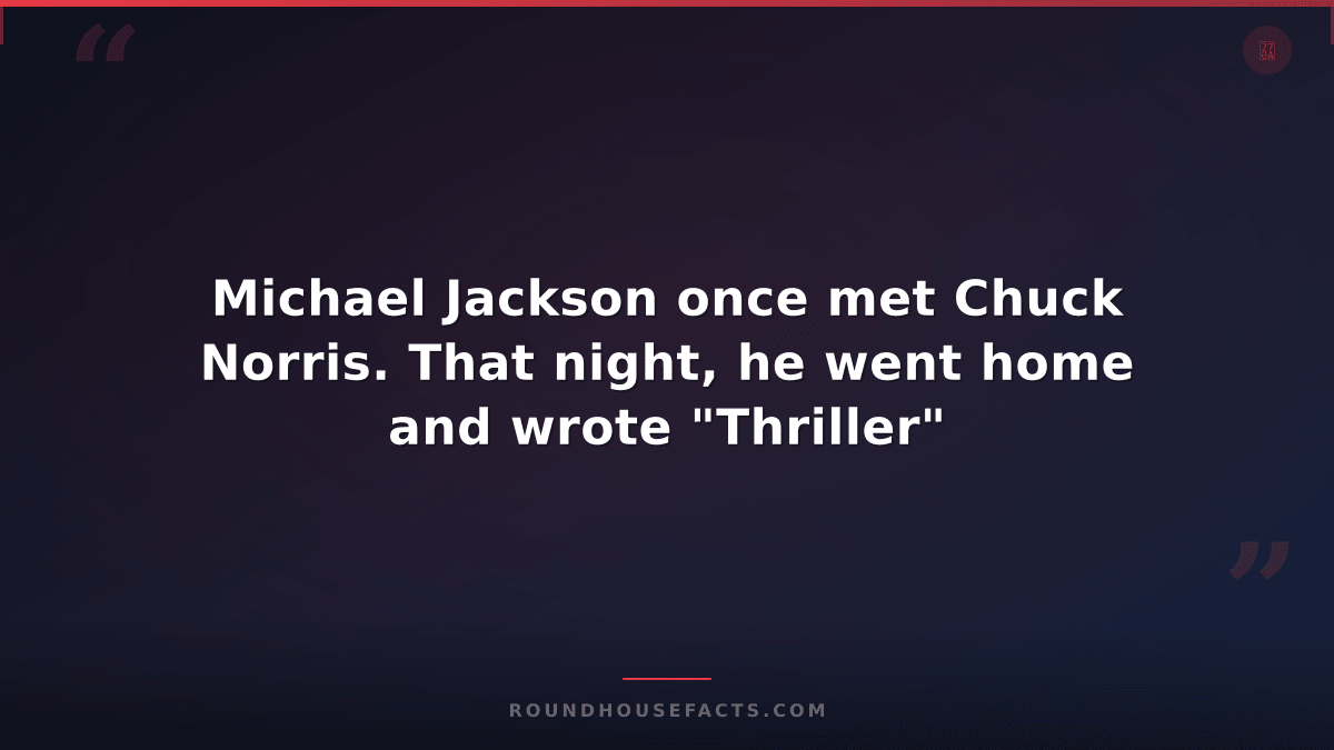Chuck Norris Fact — Michael Jackson once met Chuck Norris. That night, he went h