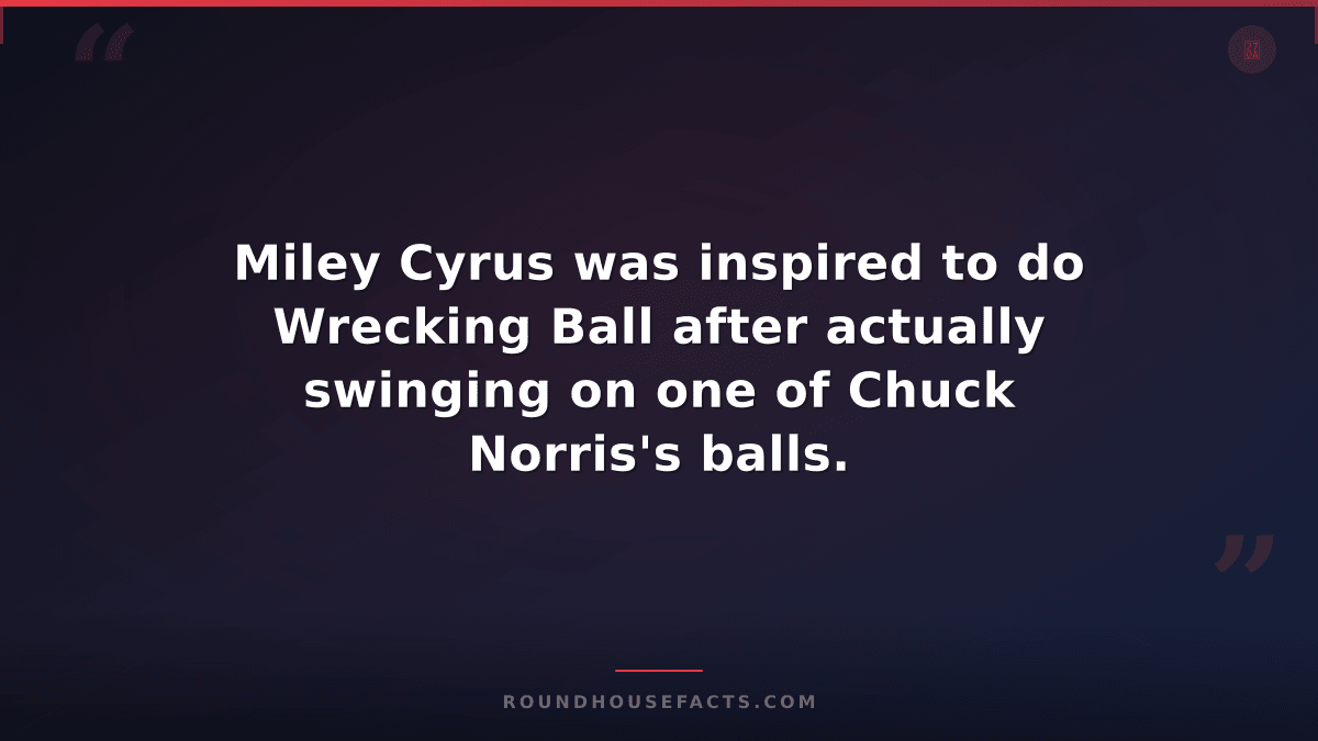Chuck Norris Fact — Miley Cyrus was inspired to do Wrecking Ball after actually