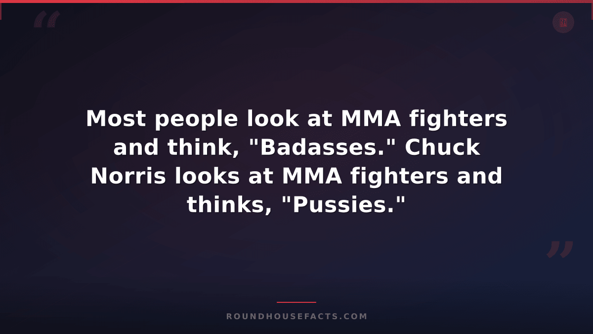 Chuck Norris Fact — Most people look at MMA fighters and think, "Badasses." Chuc