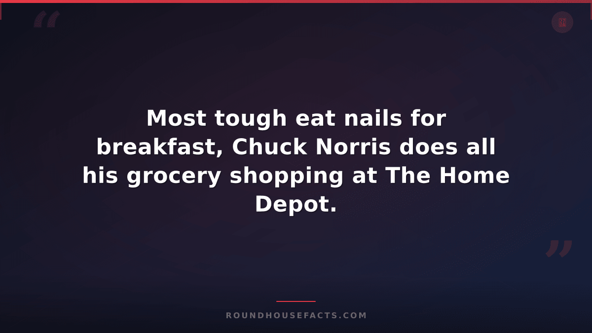 Chuck Norris Fact — Most tough eat nails for breakfast, Chuck Norris does all hi
