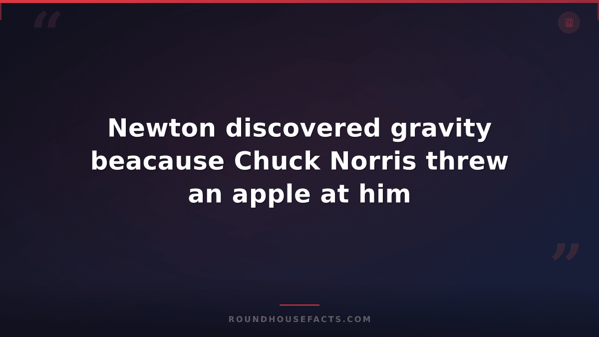 Chuck Norris Fact — Newton discovered gravity beacause Chuck Norris threw an app