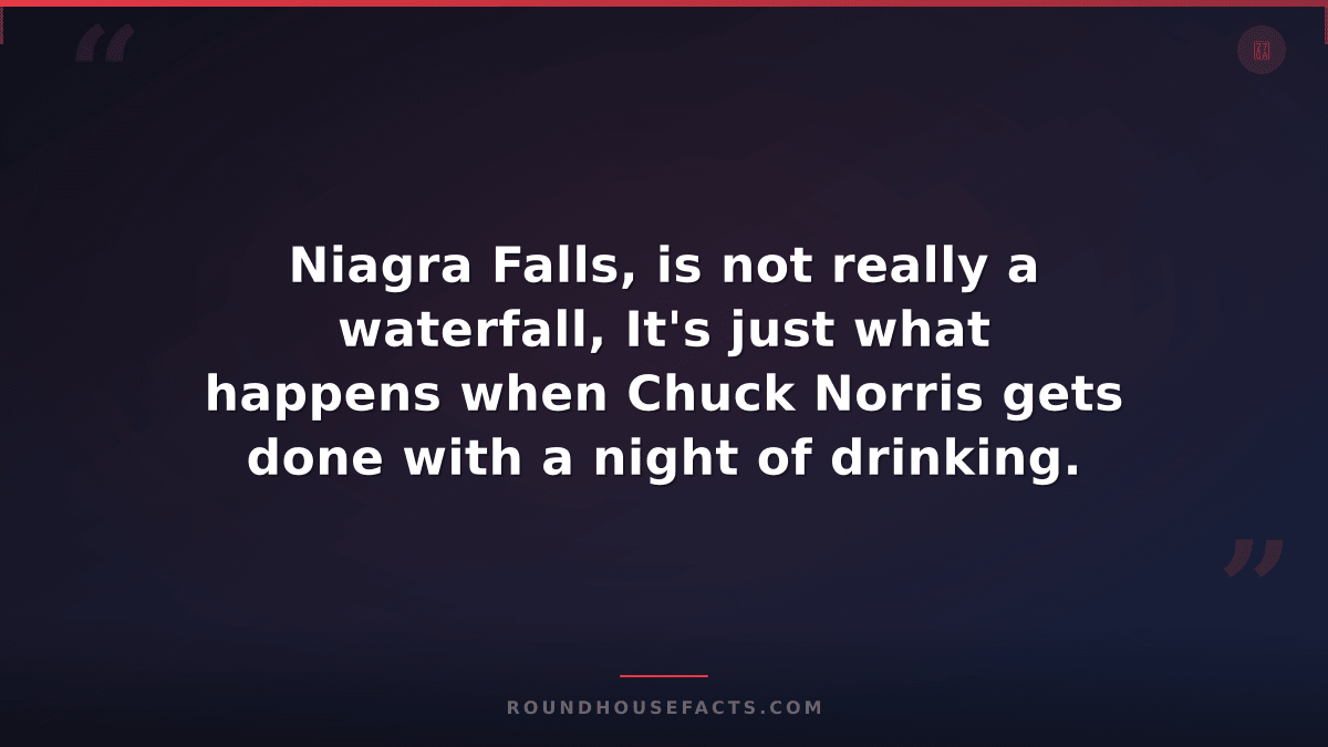 Chuck Norris Fact — Niagra Falls, is not really a waterfall, It's just what happ