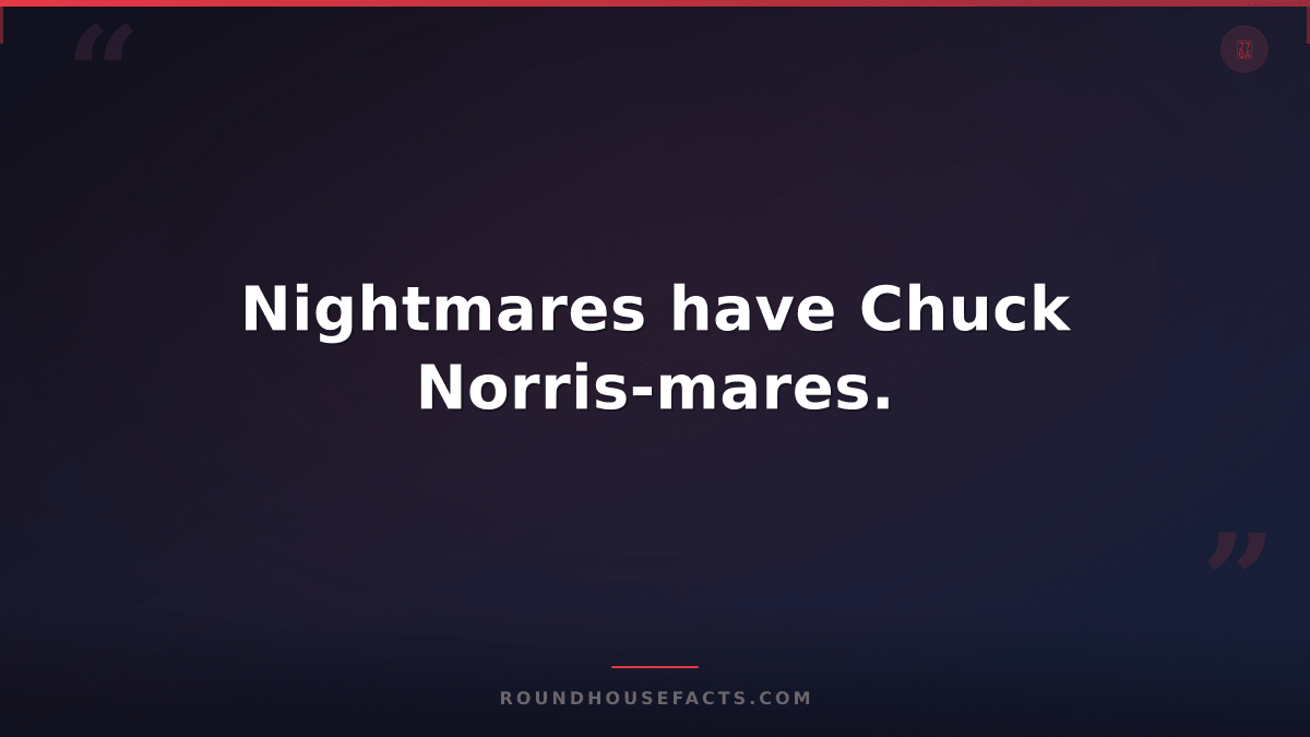 Chuck Norris Fact — Nightmares have Chuck Norris-mares.