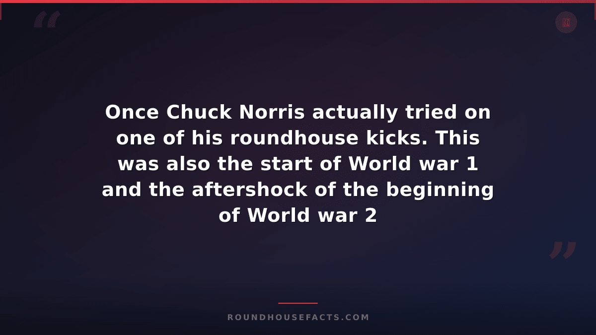 Chuck Norris Fact — Once Chuck Norris actually tried on one of his roundhouse ki