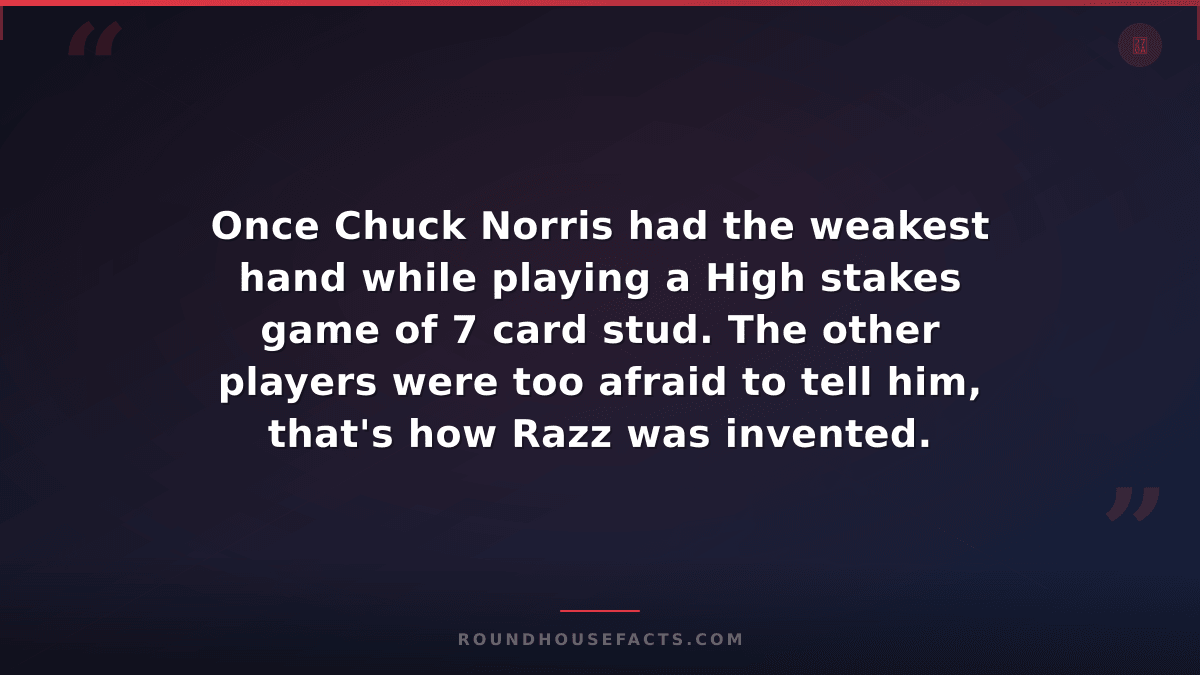 Chuck Norris Fact — Once Chuck Norris had the weakest hand while playing a High
