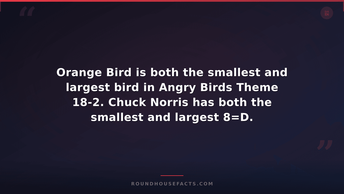 Chuck Norris Fact — Orange Bird is both the smallest and largest bird in Angry B
