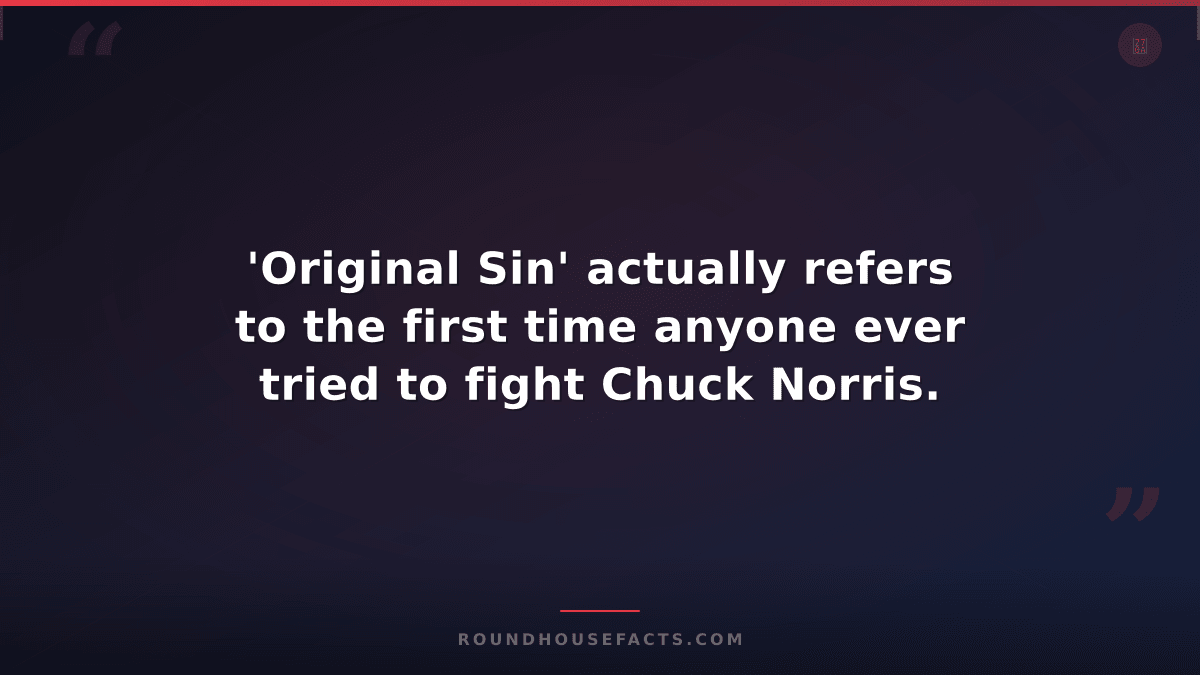 Chuck Norris Fact — 'Original Sin' actually refers to the first time anyone ever