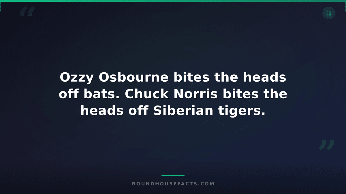 Chuck Norris Fact — Ozzy Osbourne bites the heads off bats. Chuck Norris bites t