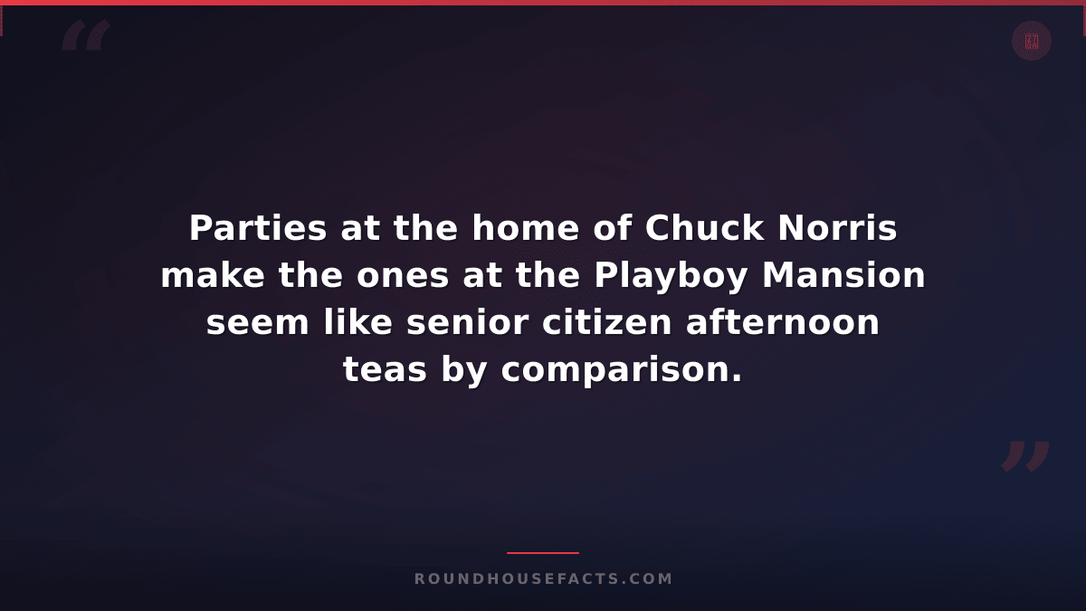 Chuck Norris Fact — Parties at the home of Chuck Norris make the ones at the Pla