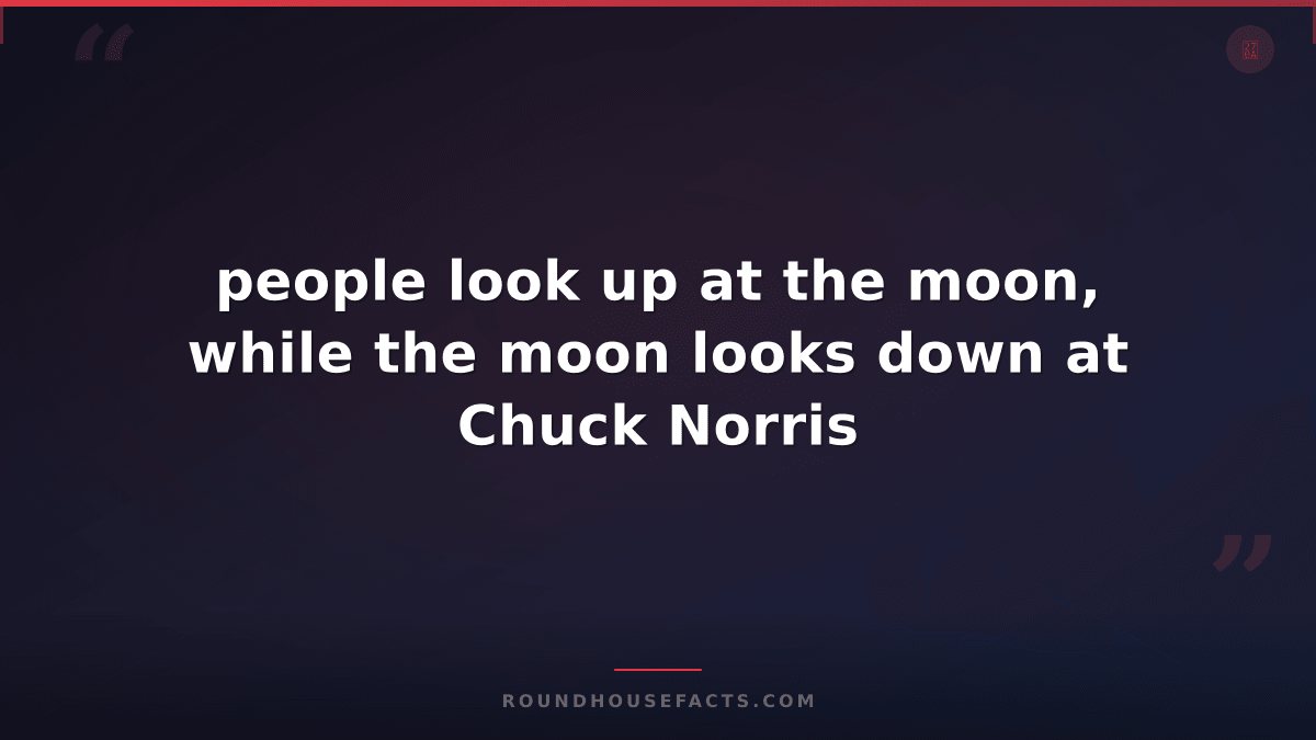 Chuck Norris Fact — people look up at the moon, while the moon looks down at Chu