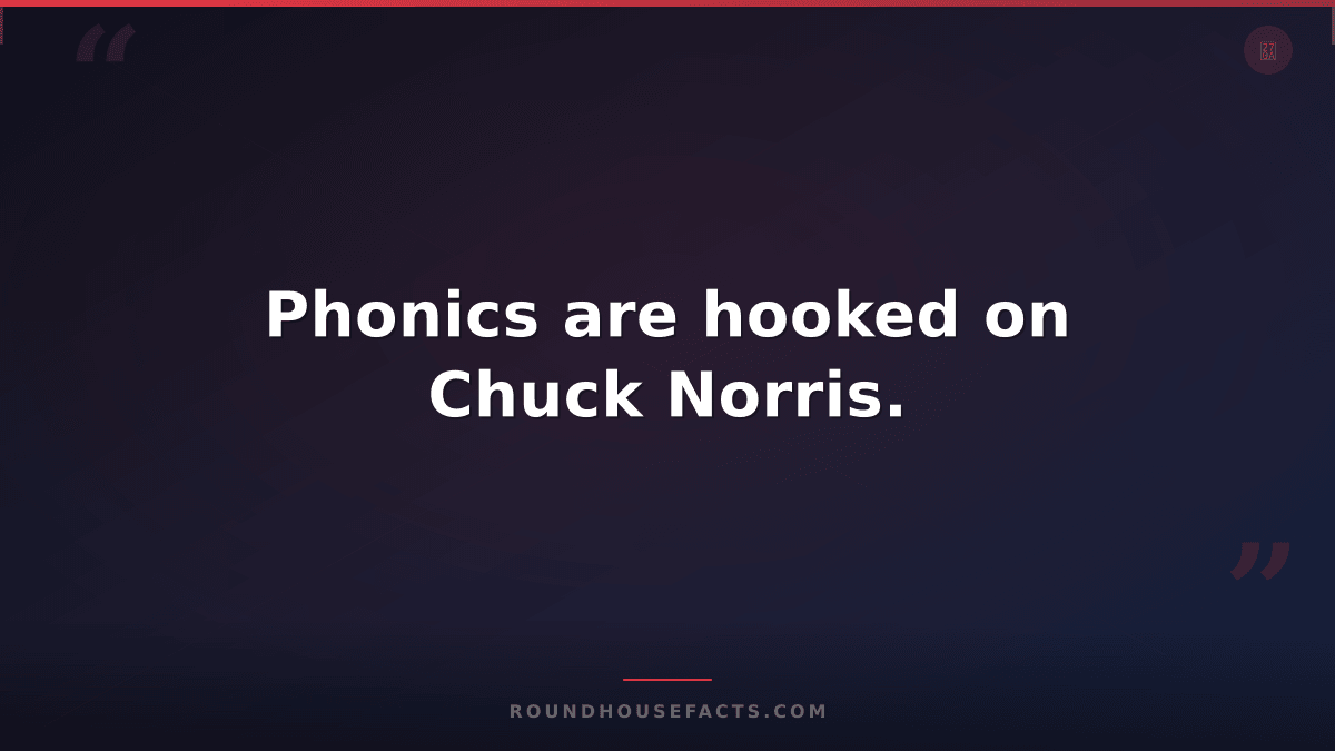 Chuck Norris Fact — Phonics are hooked on Chuck Norris.