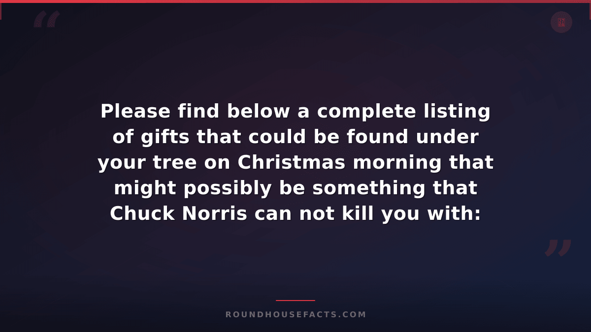 Chuck Norris Fact — Please find below a complete listing of gifts that could be