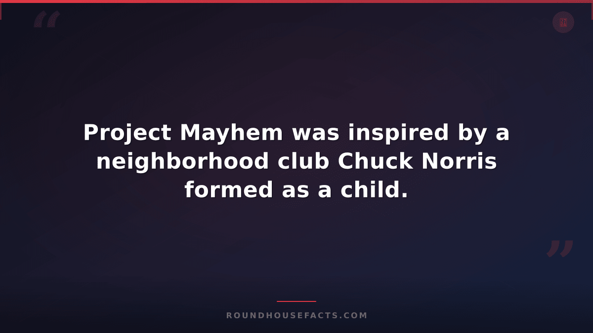 Chuck Norris Fact — Project Mayhem was inspired by a neighborhood club Chuck Nor