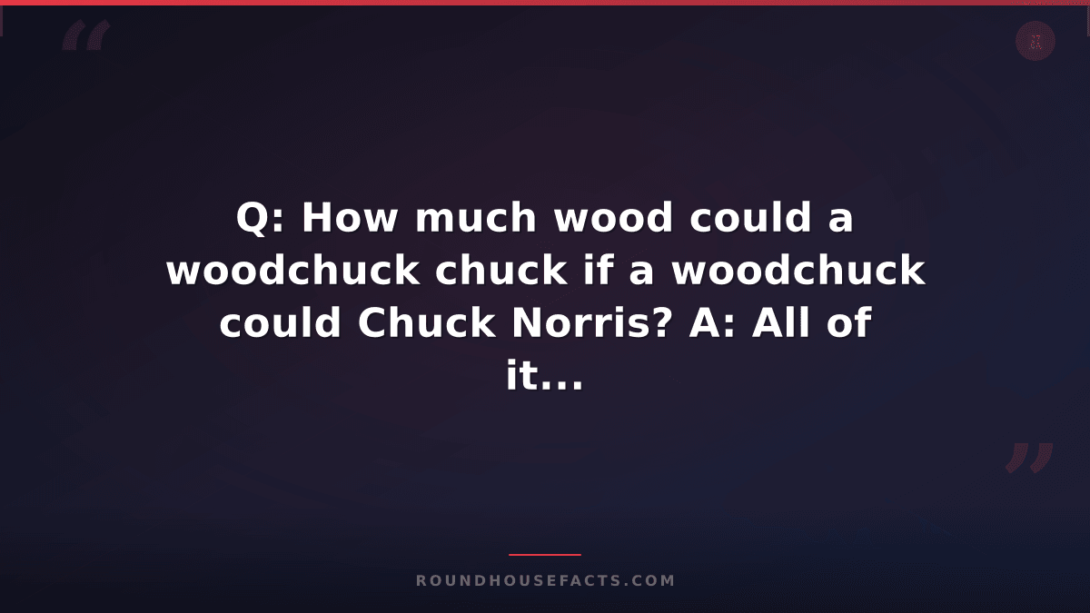 Chuck Norris Fact — Q: How much wood could a woodchuck chuck if a woodchuck coul