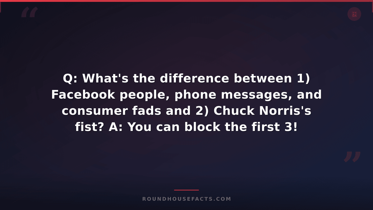 Chuck Norris Fact — Q: What's the difference between 1) Facebook people, phone m