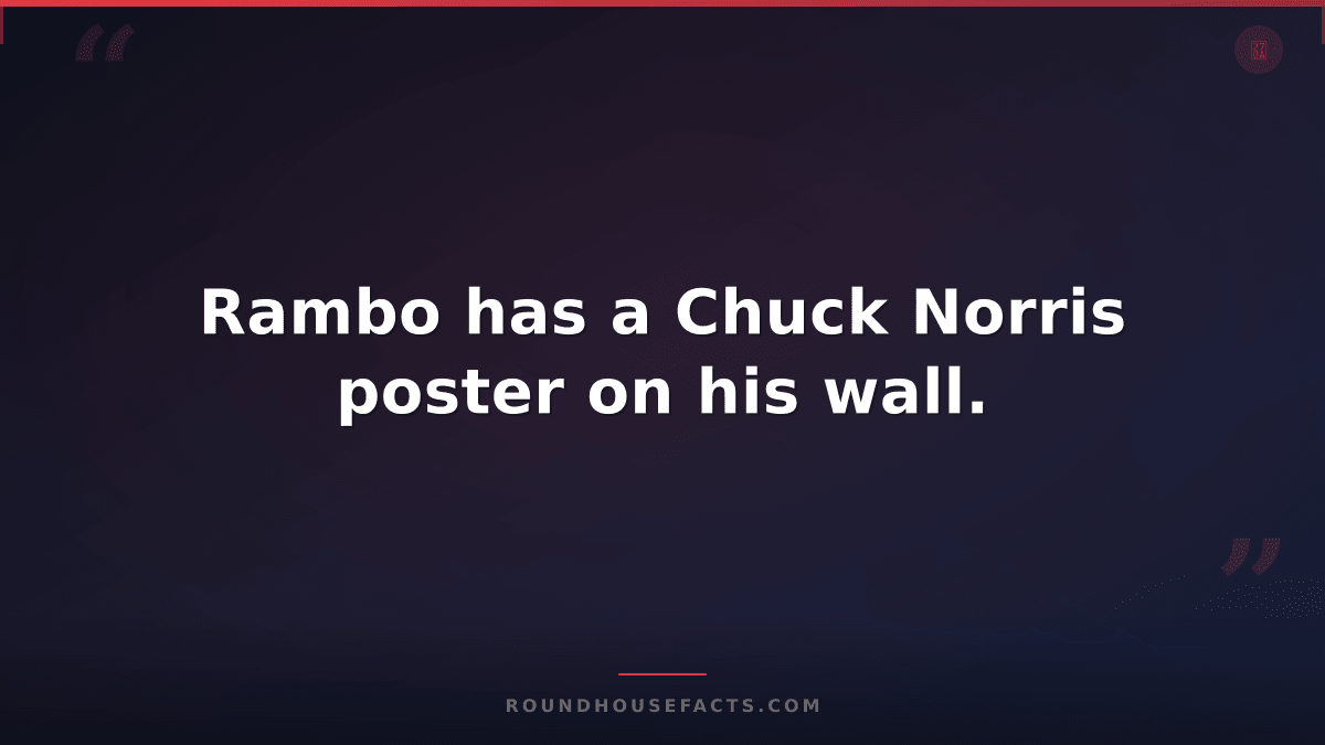 Chuck Norris Fact — Rambo has a Chuck Norris poster on his wall.
