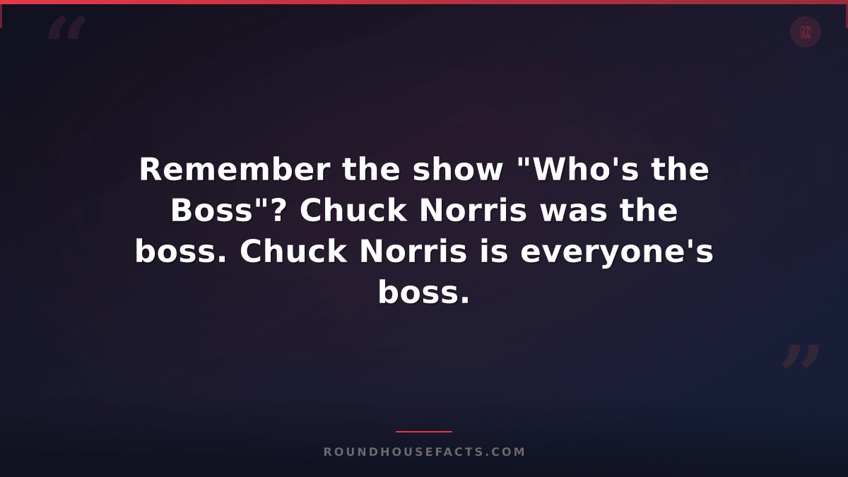 Chuck Norris Fact — Remember the show "Who's the Boss"? Chuck Norris was the bos