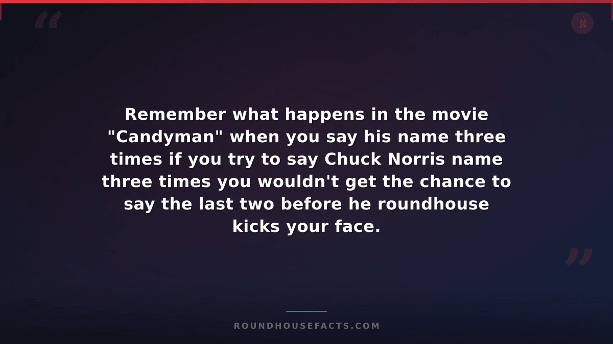 Chuck Norris Fact — Remember what happens in the movie "Candyman" when you say h