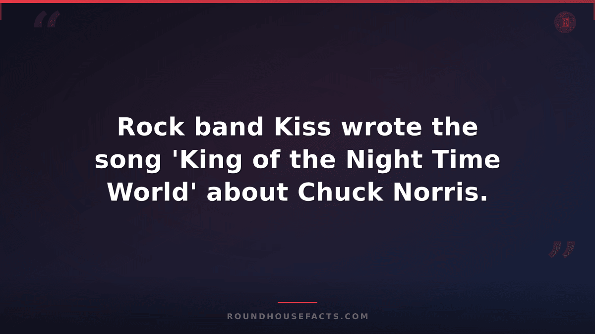 Chuck Norris Fact — Rock band Kiss wrote the song 'King of the Night Time World'