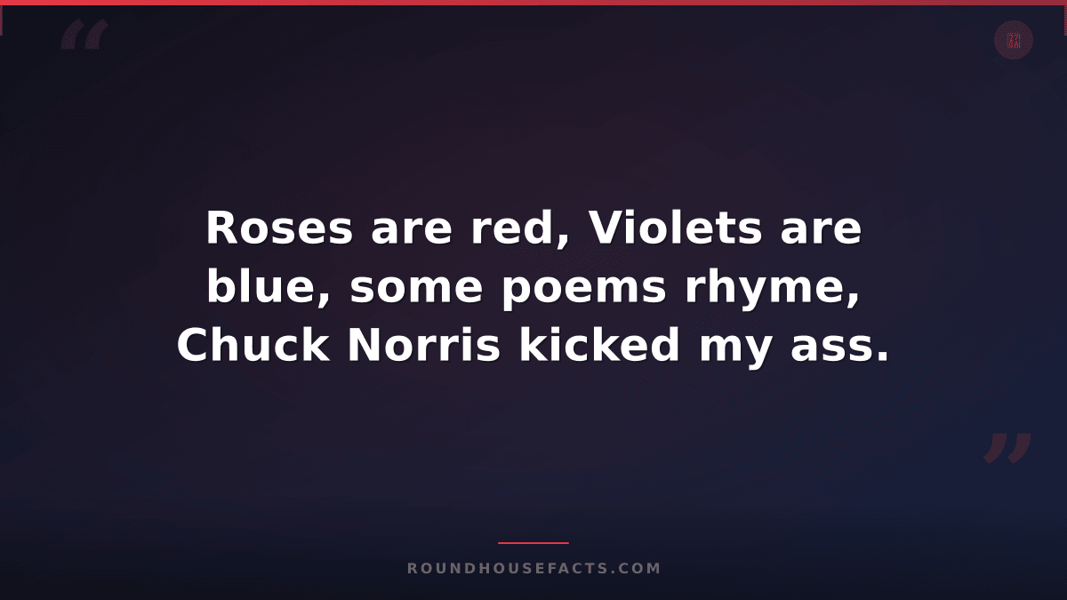 Chuck Norris Fact — Roses are red, Violets are blue, some poems rhyme, Chuck Nor