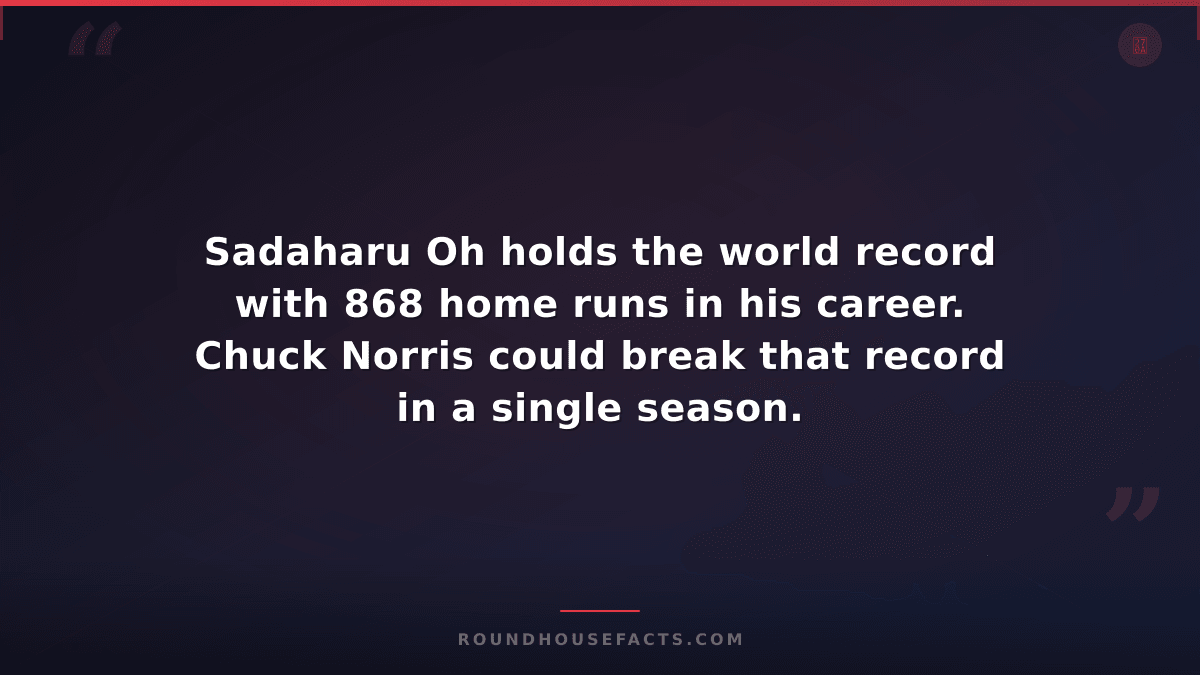 Chuck Norris Fact — Sadaharu Oh holds the world record with 868 home runs in his