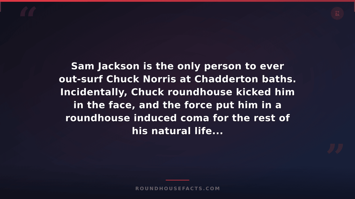Chuck Norris Fact — Sam Jackson is the only person to ever out-surf Chuck Norris