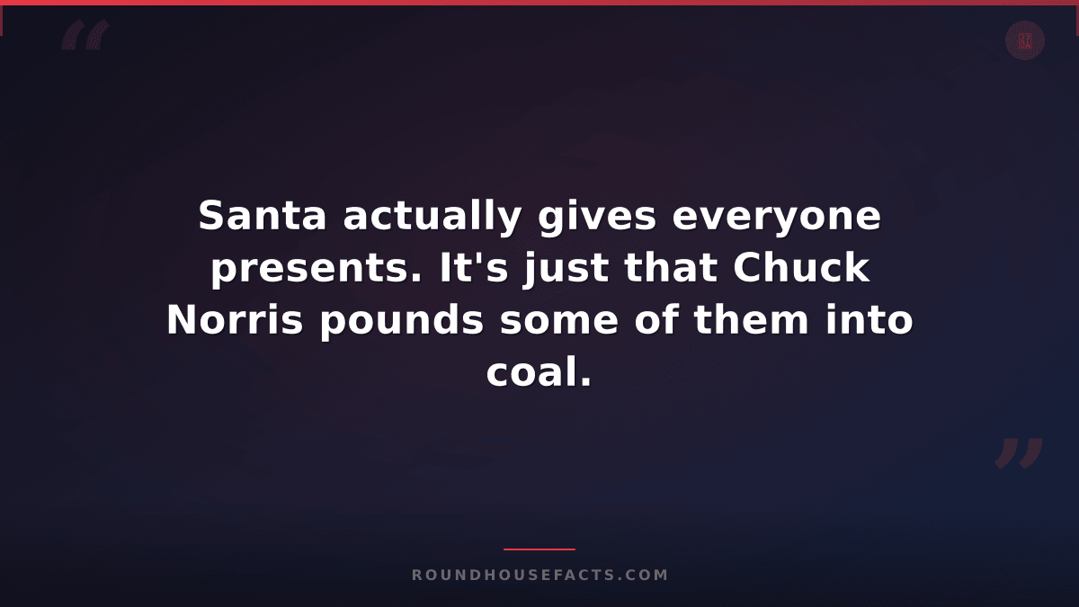 Chuck Norris Fact — Santa actually gives everyone presents. It's just that Chuck