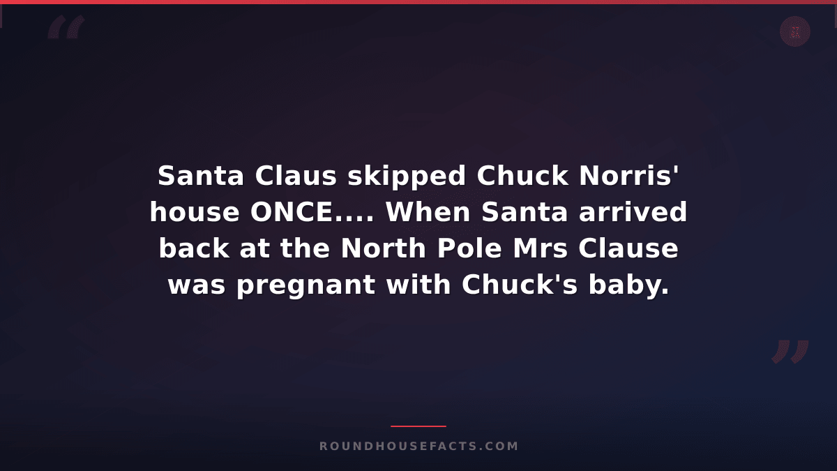 Chuck Norris Fact — Santa Claus skipped Chuck Norris' house ONCE.... When Santa
